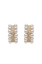 Eclipse Pearl And Diamond Hoop Earrings, 18k Yellow Gold with Akoya Pearls & Diamonds